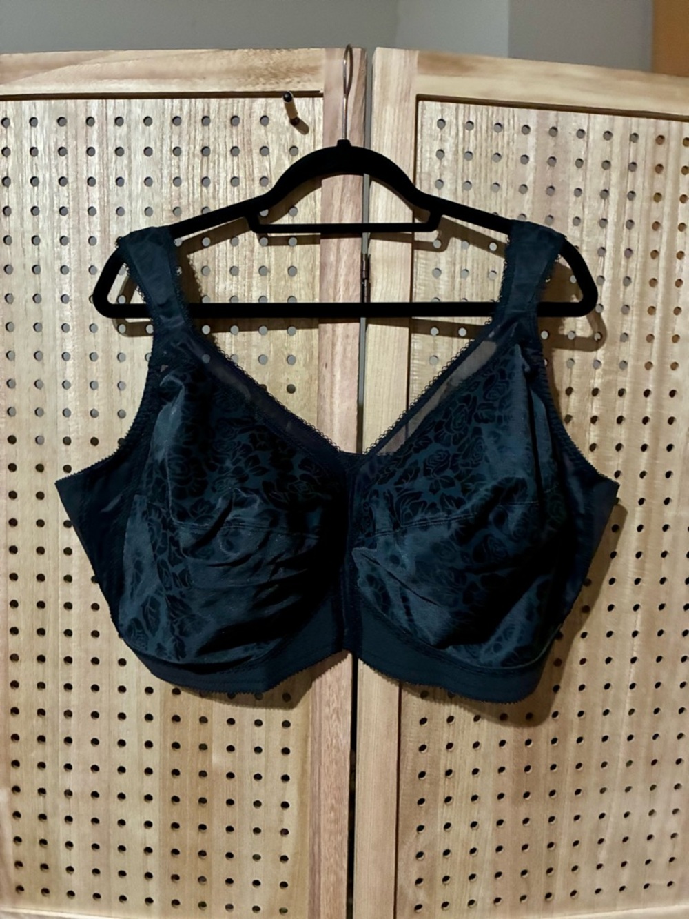 Smart & Sexy Black Full-Coverage Floral Jacquard Bra 34 DD